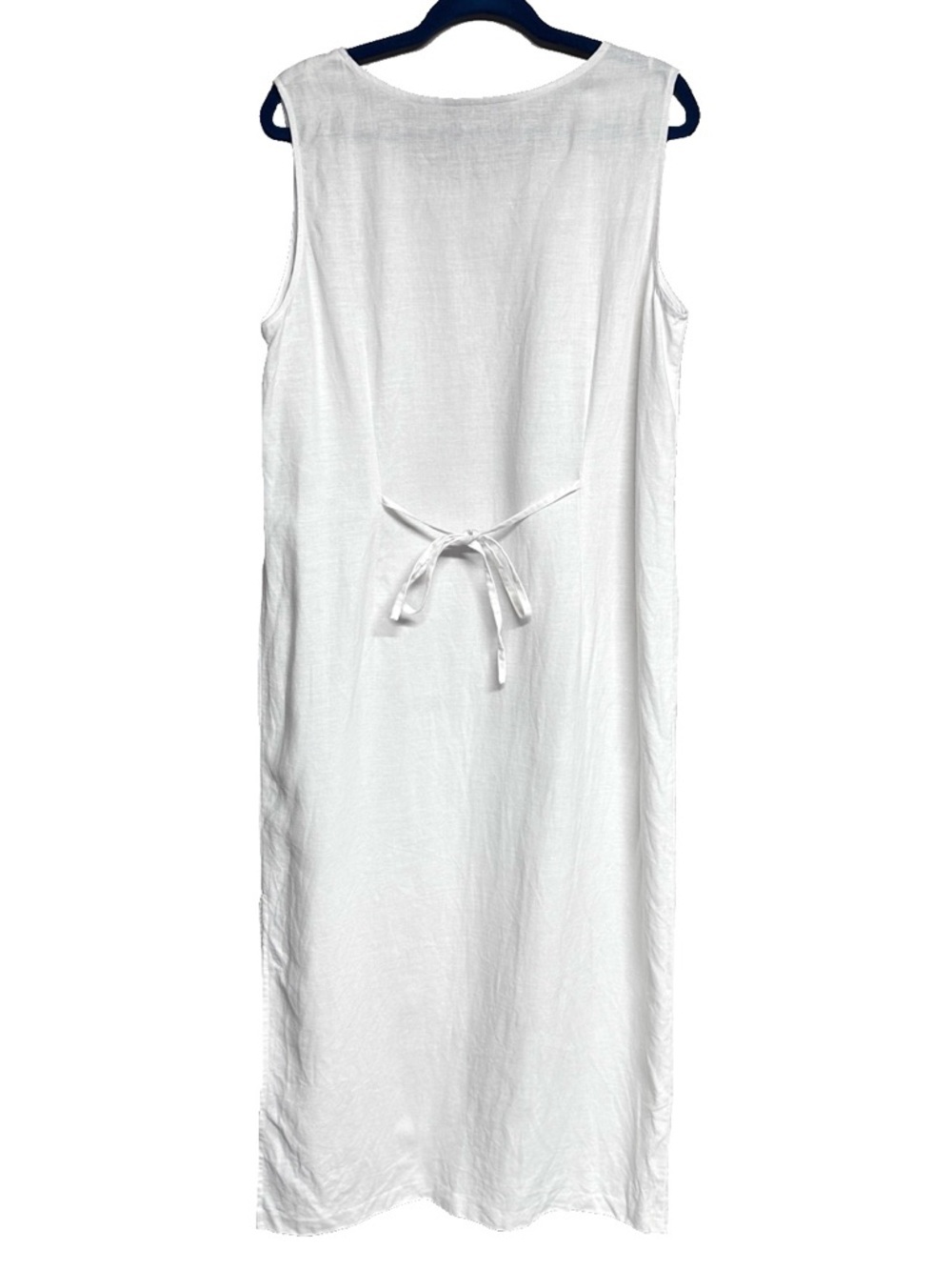 Norton McNaughton XL Linen Sleeveless Maxi Tie Waist House Dress Lily Summer - Picture 2 of 12
